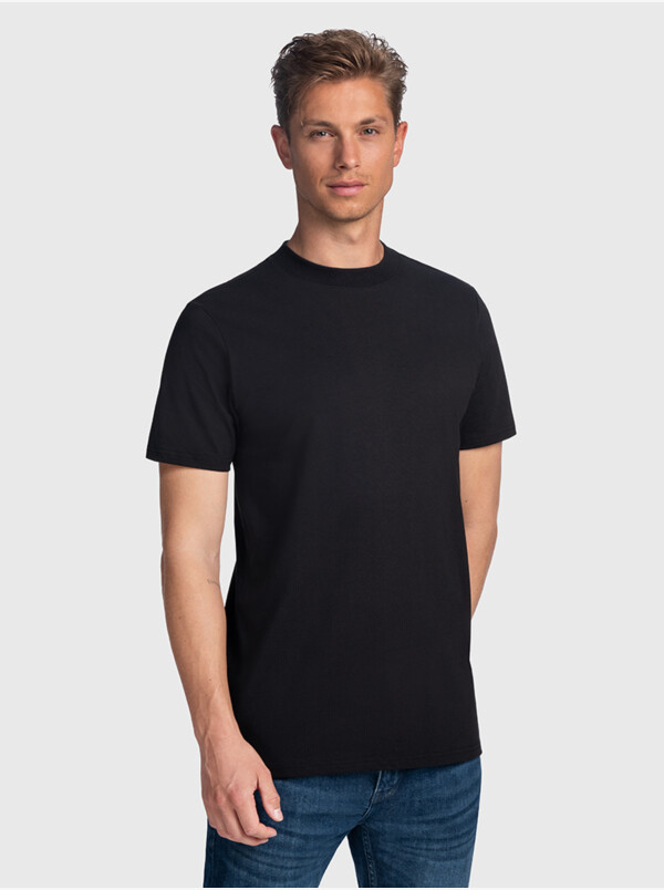San Diego High-neck T-Shirt Heavy, 2er-Pack Schwarz