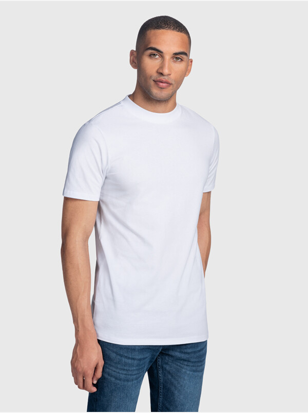 San Diego High-neck T-Shirt Heavy, 2er-Pack Weiß