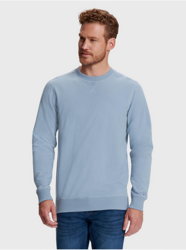Lange regular fit Girav Princeton Light Sweatshirt in Jeans blue mit Rundhalsausschnitt für Männer