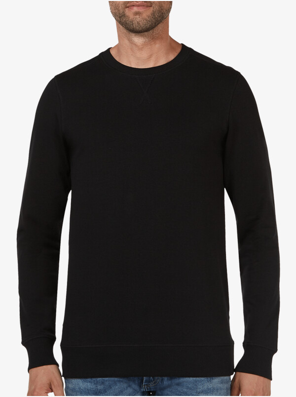 Lange regular fit Girav Princeton Light Sweatshirt in Schwarz mit Rundhalsausschnitt für Männer