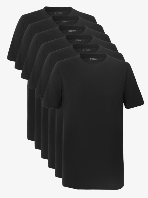 Sydney T-Shirt Heavy, 6er-Pack Schwarz