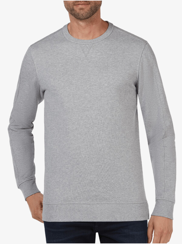 Lange regular fit Girav Cambridge Sweatshirt in grau mit Rundhalsausschnitt für Männer