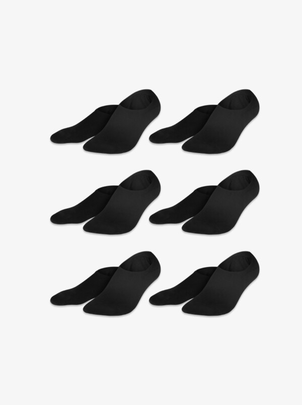 Palma Invisible Sneaker Socken, 6er-Pack Schwarz