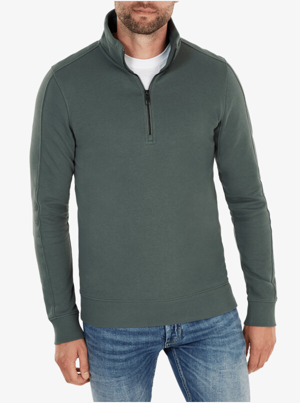 Yale Sweatshirt mit Reißverschluss, Metallgrün